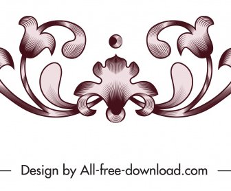 Motif Design élément Symétrique Vintage Flora Forme