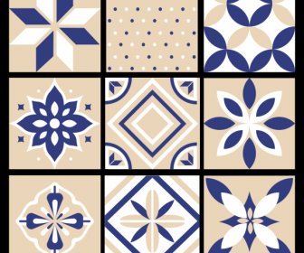 Pattern Design Elements Classical Petals Spots Geometric Decor