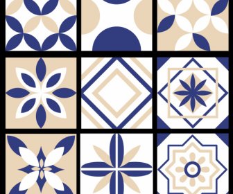 шаблон дизайна элементов плоский симметричный Флора геометрические декор