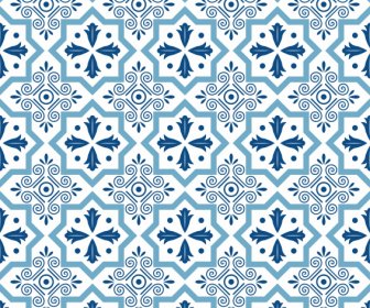 Pattern Template Classical Flat Blue Repeating Symmetric Decor