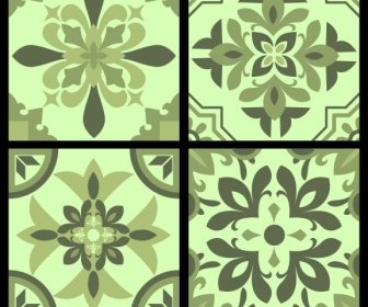 Pattern Templates Classical Floras Decor Symmetrical Monochrome
