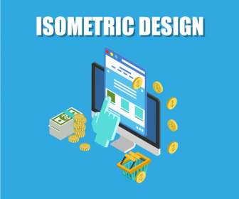 Pay-per-clic Disegno Isometrico Infographic