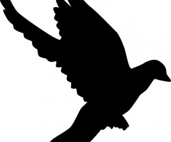 和平的鴿子剪影向量插圖