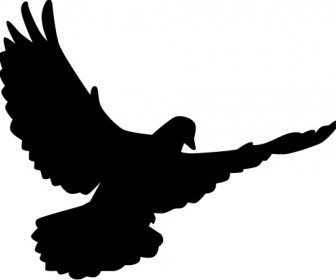 平和鳩シルエット ベクトル図