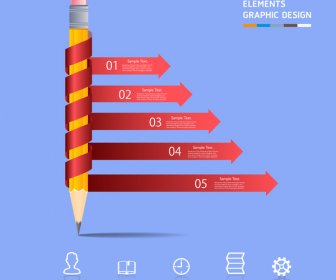 Pencil And Arrow Infographic