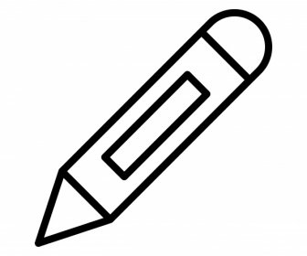 Pencil Line Black Icon