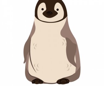 penguin animal icon cute flat cartoon sketch