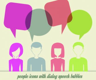 Menschen Symbole Und Speech Bubbles Vektor