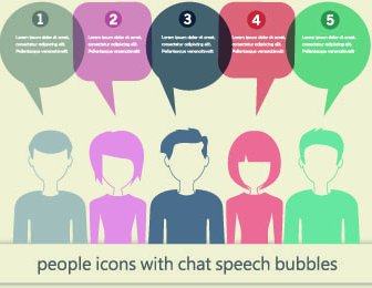 People Icons And Speech Bubbles Vector