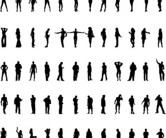 People Silhouettes Vector Set