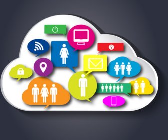People Social Networks Clouds Vector