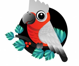 Chim Chim Parrot Sơn đầy Màu Sắc Phẳng Sketch