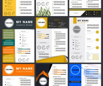 Personnel Resume Templates Colorful Modern Layout