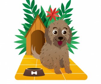 Icono De La Mascota Cachorro Bosquejo Lindo Diseño De Dibujos Animados