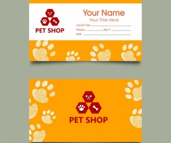 Pet Shop Name Card Templates Footprints Decoration