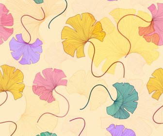 Petals Pattern Template Classic Colorful Handdrawn Sketch