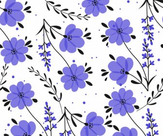 花びらのテンプレート古典的な平らな繰り返し紫色の装飾