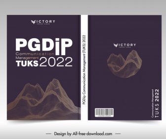 Pgdip управление коммуникациями Tuks 2022 обложка книги шаблон 3d горная планета контур