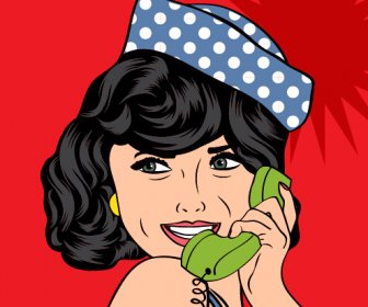 Phone Call Woman Vector
