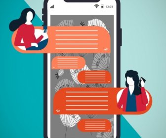 Telefone Comunicação Fundo Smartphone Textos Espaço Decoração