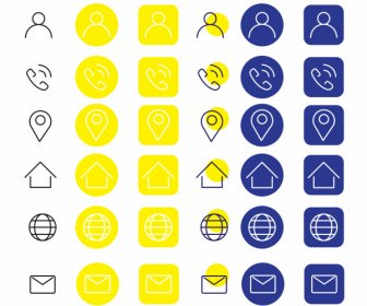 Iconos De Interfaz De Usuario Del Teléfono Clásicos Símbolos Planos Dibujados A Mano