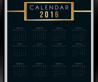 Cornice Fotografica Calendar16 Vettore