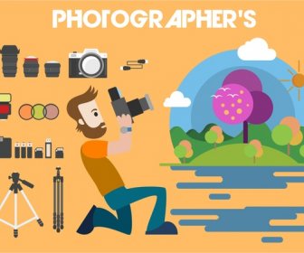 photographer concept design various accessories isolation style