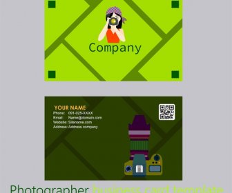 Photographer Name Card Design Cameraman And Tool Illustration