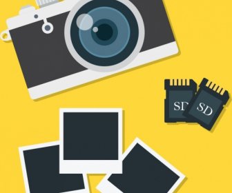 Hintergrund-Kamera-Speicher-Karten-Bilder-Icons Zu Fotografieren
