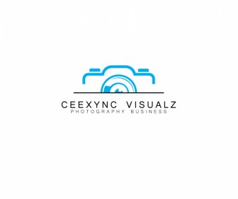 Negócio De Fotografia Ceexync Visualz Logotype Flat Moderno Design Câmera Esboço De Textos