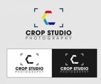 Fotografi Studio Logo Set Berbagai Warna Efek Gaya