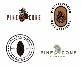 pine cone logo templates elegant retro shapes
