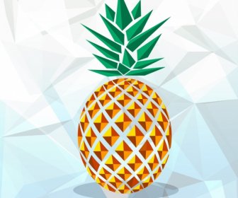 菠萝图标多彩几何装饰