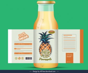 Pineapple Juice Label Classic Fruit Decor