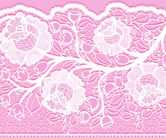 Pink Background With White Lace Vector