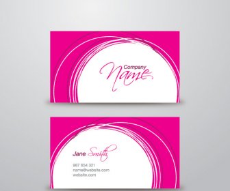 Pink Business Card Vector Graphic
