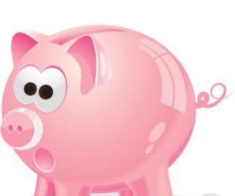 Pink Piggy Bank Icon