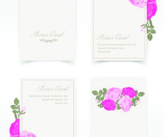 カード ベクトル デザイン グラフィックとピンクのローズ