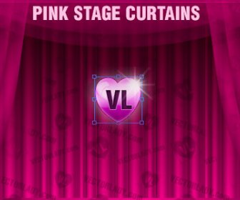 ピンクのステージカーテン