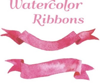 Pink Watercolor Ribbons