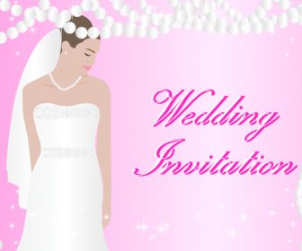 ピンク結婚式招待状