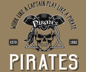 Textos De Texto De Crânio De Logotipo Pirata