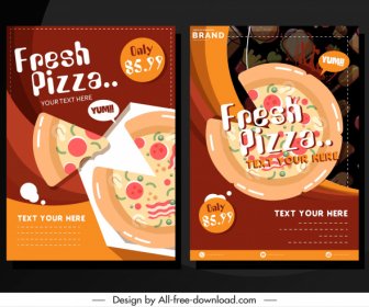 Spanduk Iklan Pizza Dekorasi Klasik Berwarna-warni