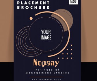 Placement Brochure Cover Template Elegant Dark Circles Decor