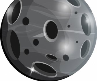 Planet Icon Shiny Grey Round Design