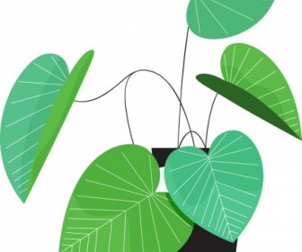 Plant Background Pot Green Leaves Decor Classical Design