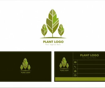 Tanaman Logo Desain Pohon Hijau Ikon Ornamen