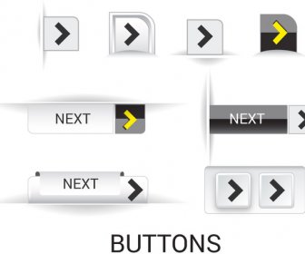 Play Buttons Design With Black And White Background