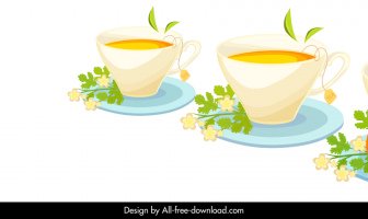 Podcast çay Bardağı Reklam Afişi Parlak Zarif Klasik Dekor