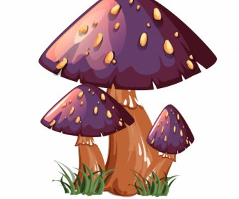 Poisonous Mushroom Icon Shiny Colored Classical Design